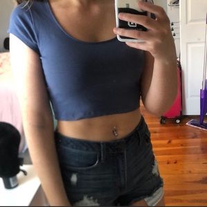 Blue Crop Top